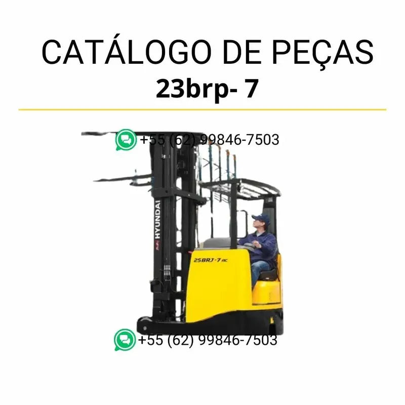 Catálogo de peças das empilhadeiras Hyundai 20BRJ e 25BRJ-7 em inglês, PDF ilustrado com diagramas técnicos e lista completa de componentes originais.