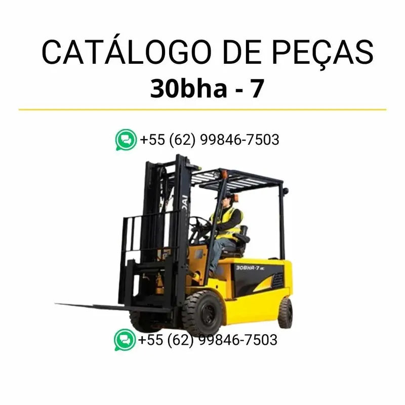 Catálogo de peças das empilhadeiras Hyundai 22BHA, 25BHA e 30BHA-7 em inglês, PDF completo com diagramas técnicos e lista detalhada de componentes originais.