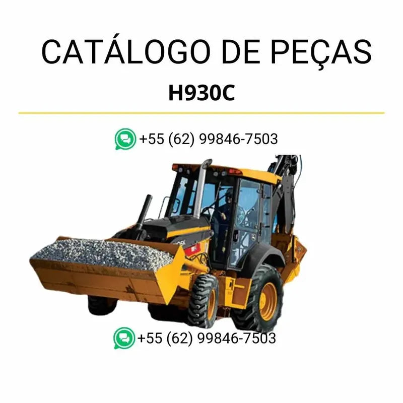 Catálogo de peças da retroescavadeira Hyundai H930C em PDF, com ilustrações técnicas e lista completa de componentes originais.