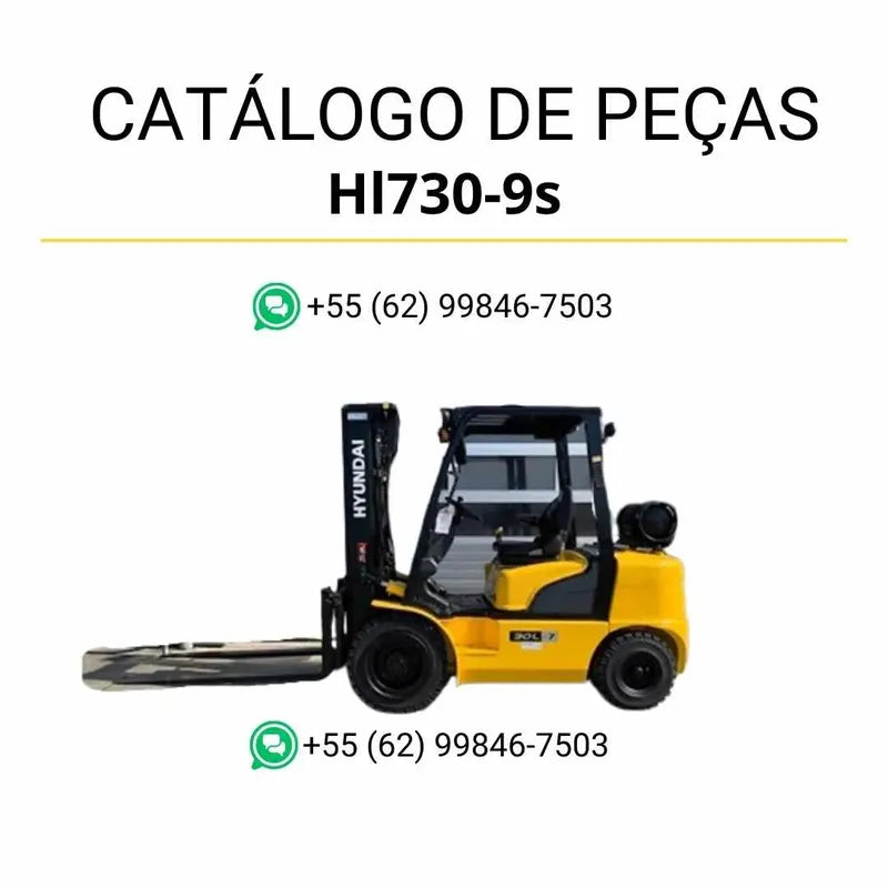 Catálogo de peças da pá carregadeira Hyundai HL730-9S em inglês (PDF) com ilustrações técnicas detalhadas e lista completa de componentes originais.