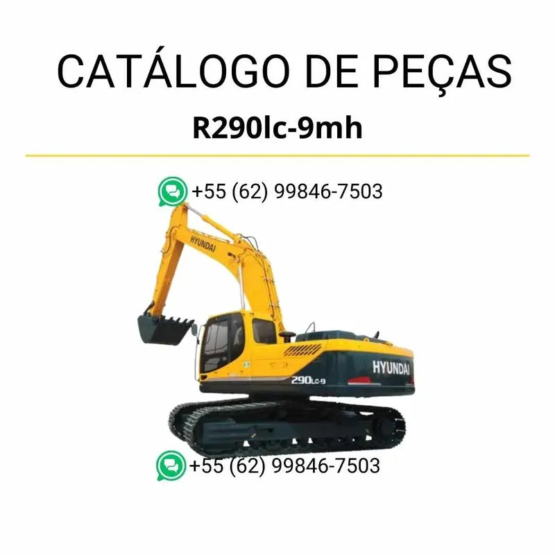Catálogo de peças Hyundai R290LC-9MH em inglês, PDF completo com mais de 400 páginas e ilustrações técnicas detalhadas.