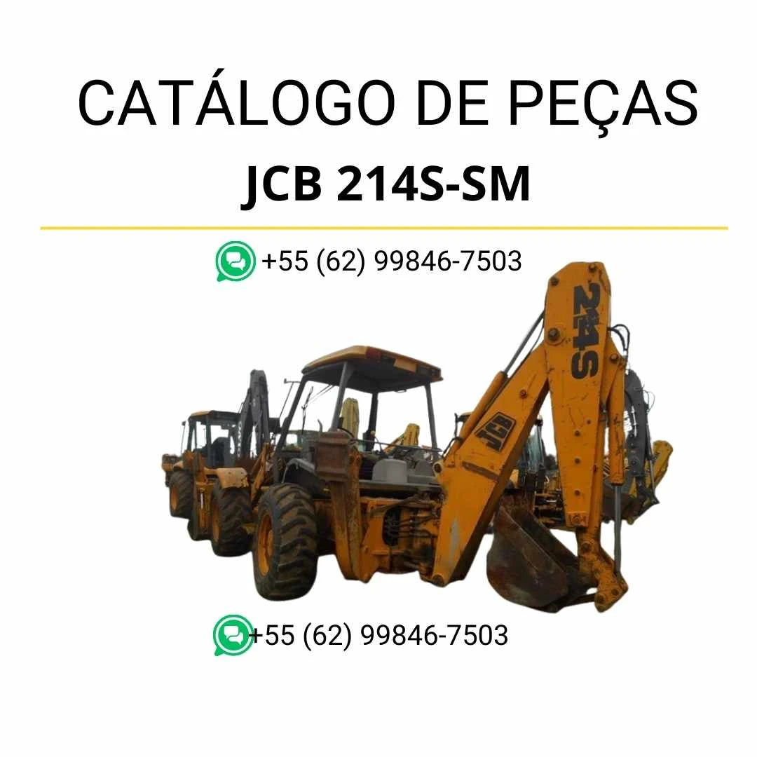 Catálogo de peças JCB 214S-SM em PDF, com diagramas técnicos e identificação completa dos componentes da retroescavadora