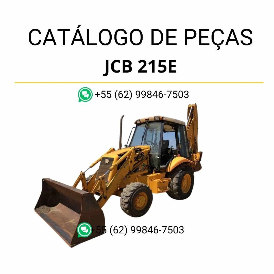 Catálogo de peças JCB 215E em PDF, com diagramas detalhados e lista completa dos componentes da retroescavadora