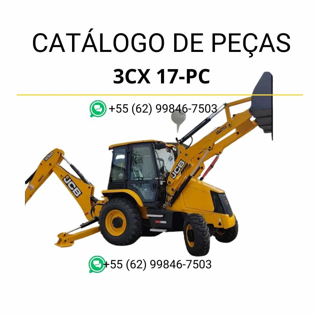 Catálogo de peças JCB 217/3CX 17-PC em PDF com ilustrações técnicas e identificação completa dos componentes da retroescavadora