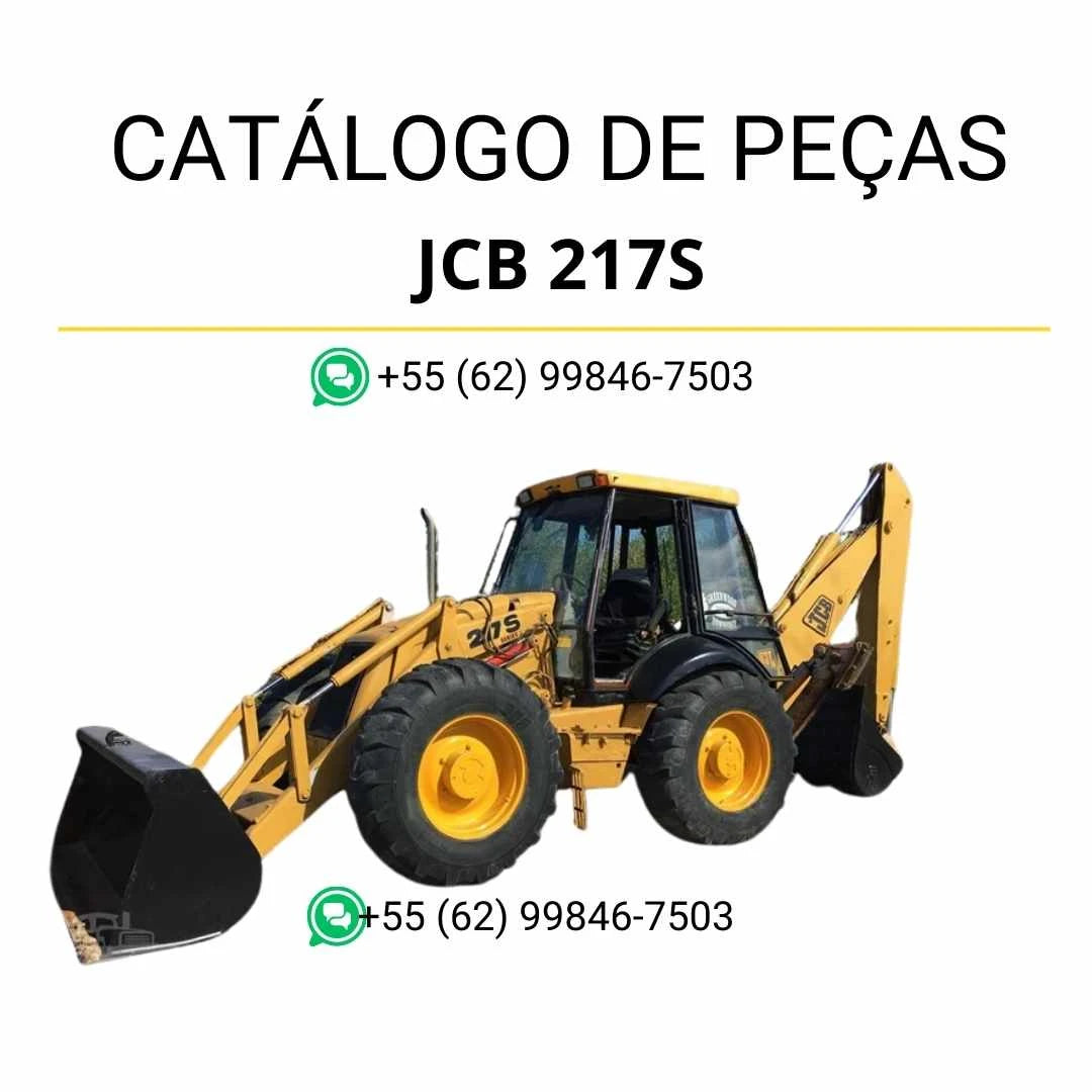 Catálogo de peças JCB 217S em PDF, com ilustrações técnicas e identificação completa dos componentes da retroescavadora