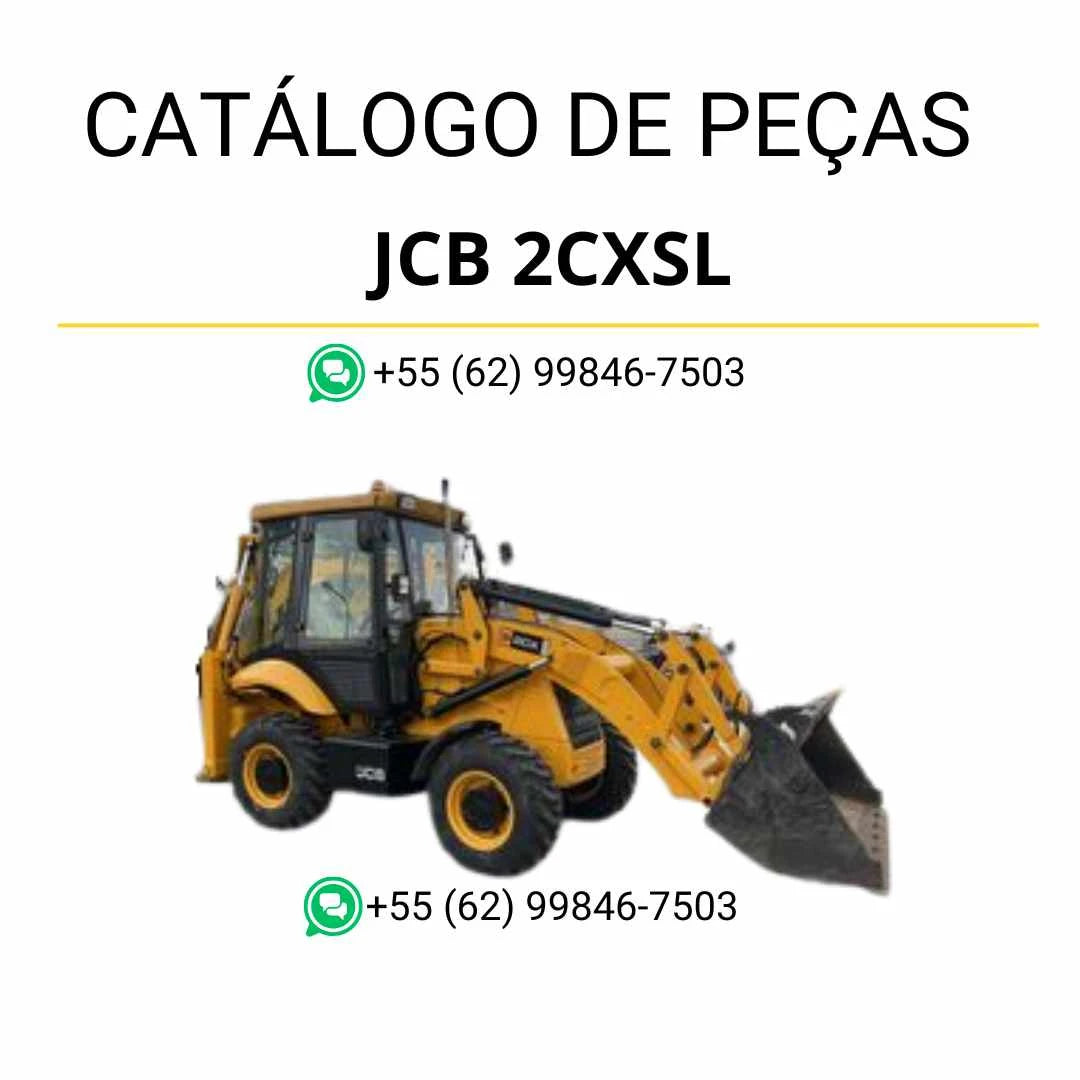 Catálogo de peças JCB 2CXSL em PDF com ilustrações técnicas completas, componentes originais e detalhes da retroescavadora