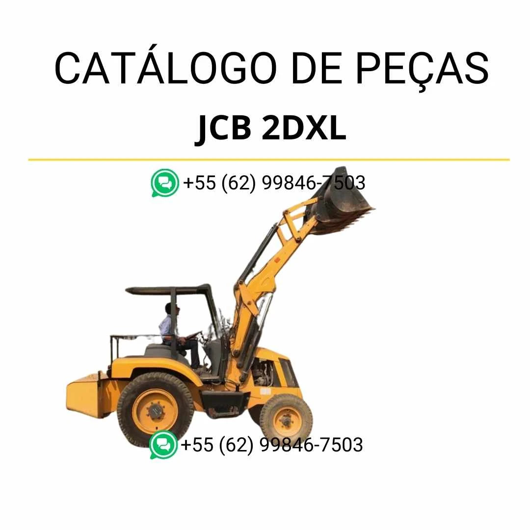 Catálogo de peças JCB 2DXL retroescavadora em PDF, com ilustrações técnicas detalhadas e identificação completa dos conjuntos e componentes