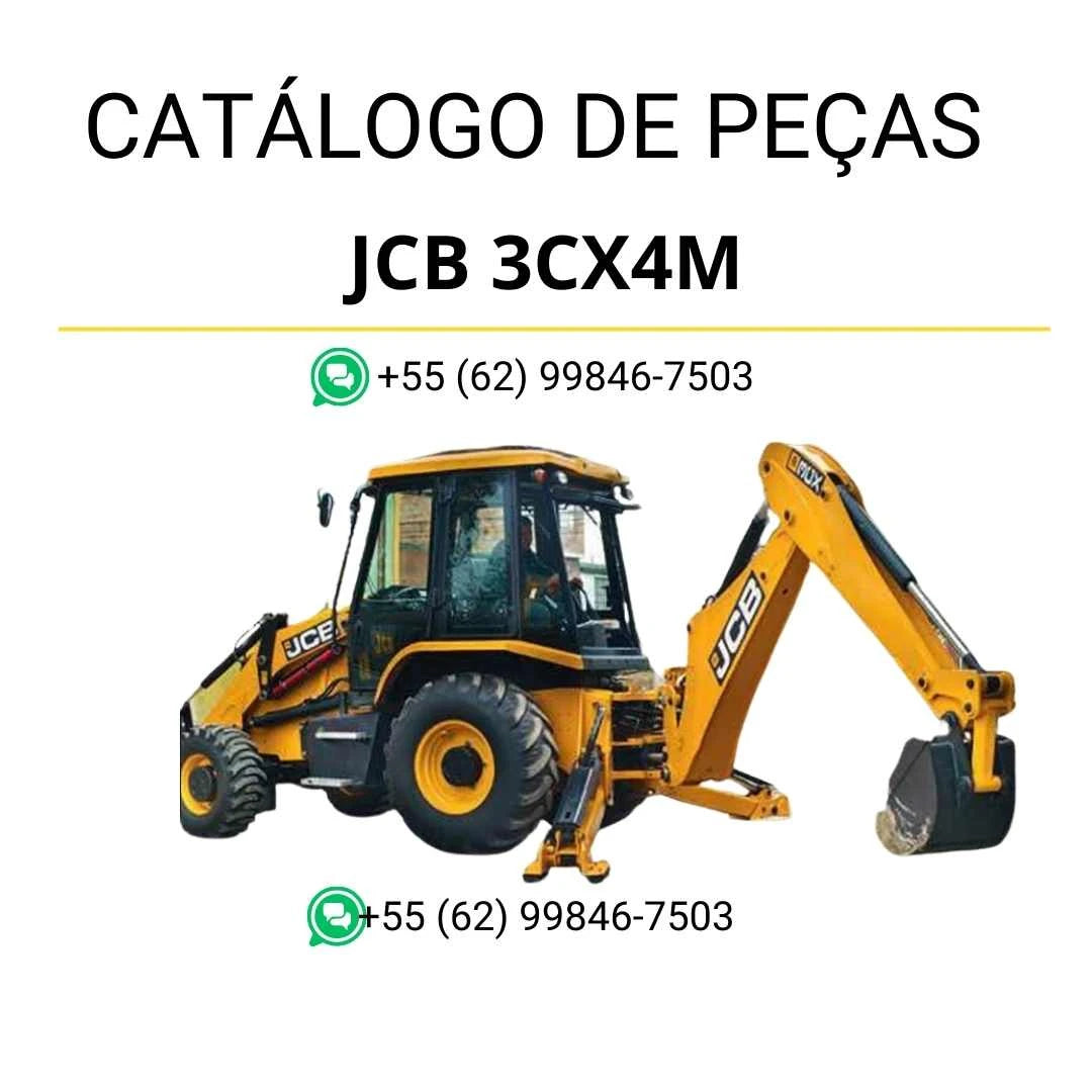 Catálogo de peças JCB 3CX4M para máquinas militares em PDF, com ilustrações técnicas e identificação completa de componentes originais