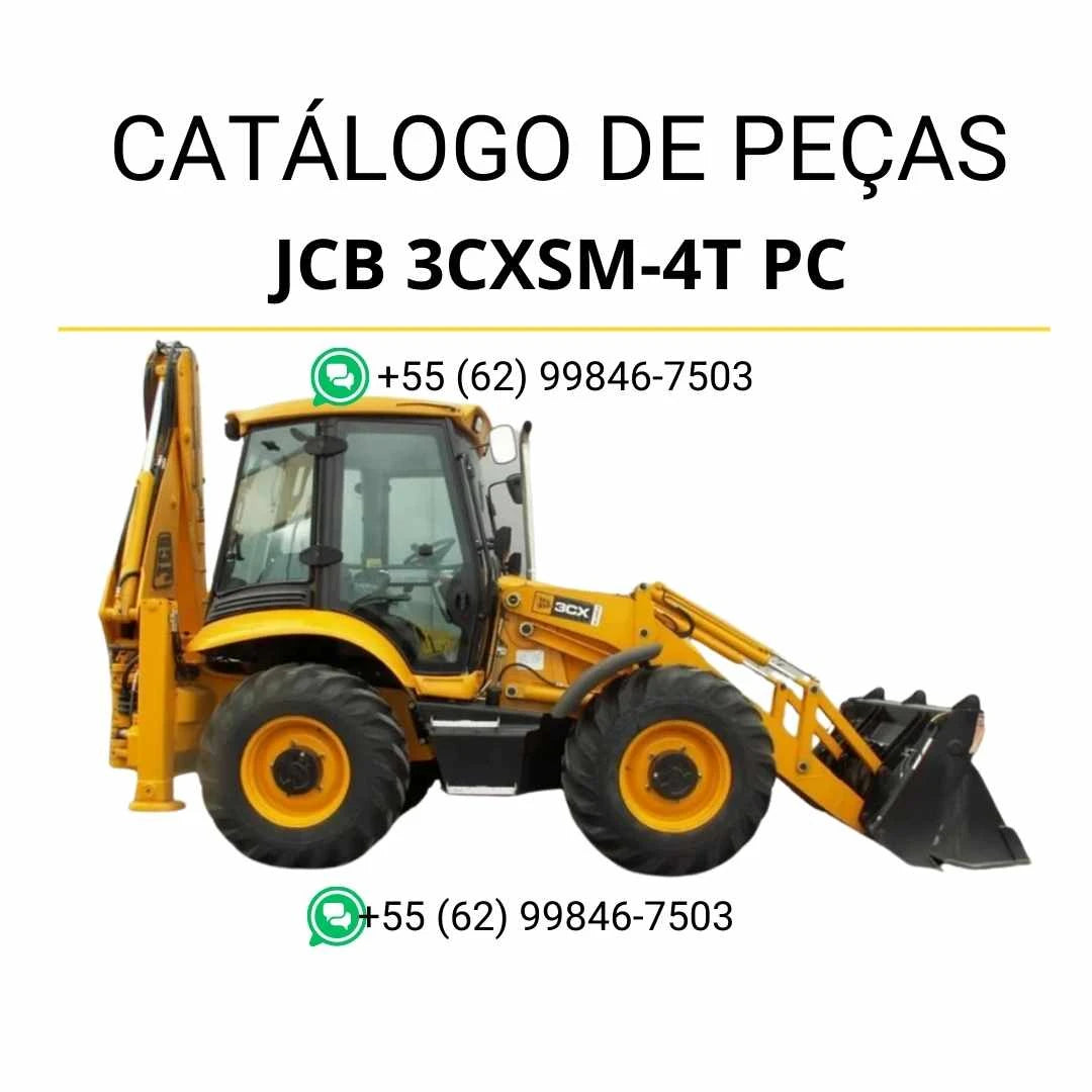 Catálogo de peças JCB 3CXSM 4T PC em PDF, com diagramas e identificação técnica dos componentes da retroescavadora