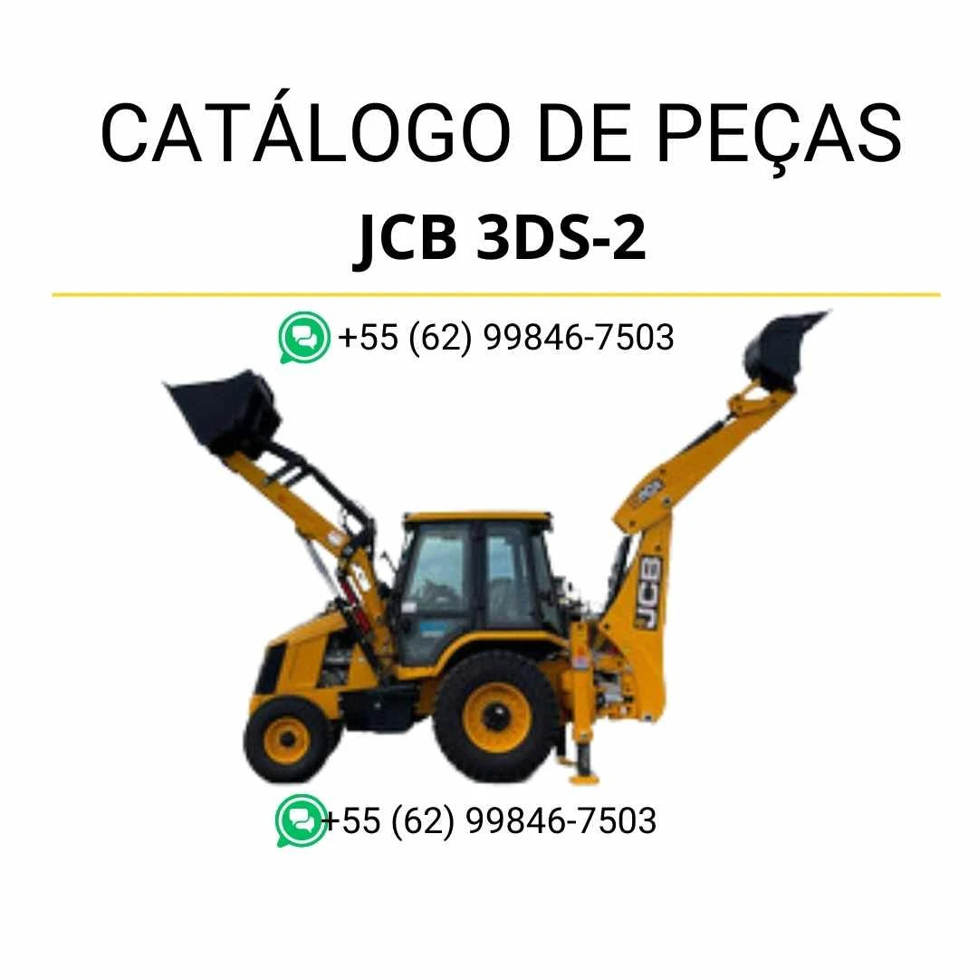 Catálogo de peças JCB 3DS-2 em PDF com ilustrações técnicas e identificação completa dos componentes da retroescavadora