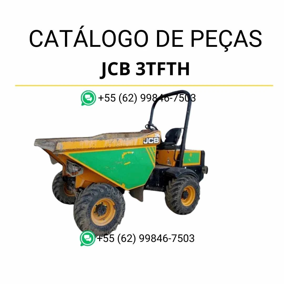 Catálogo de peças JCB 3TFTH Site Dumper em PDF, com ilustrações técnicas detalhadas e identificação completa dos componentes originais