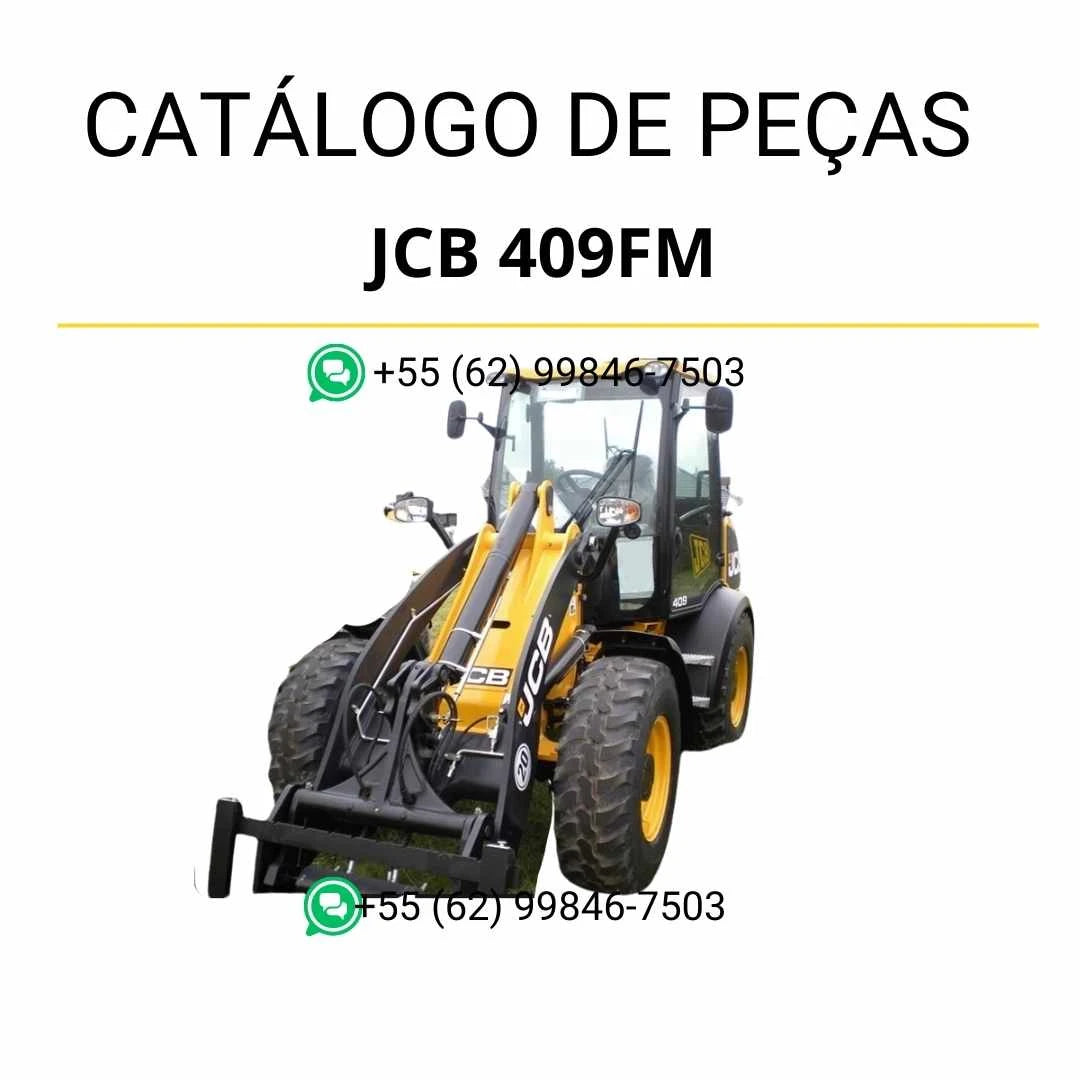 Catálogo de peças JCB 409FM em PDF com ilustrações detalhadas e componentes originais do carregador de rodas