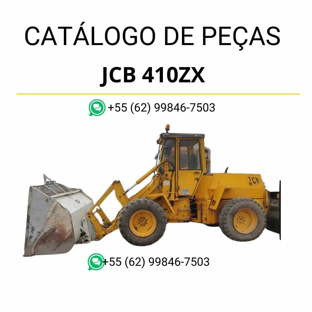 Catálogo de peças JCB 410ZX em PDF com diagramas técnicos e identificação completa dos componentes do carregador de rodas