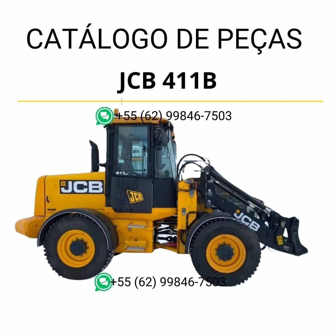 Catálogo de peças JCB 411B em PDF com ilustrações técnicas e identificação detalhada dos componentes do carregador de rodas
