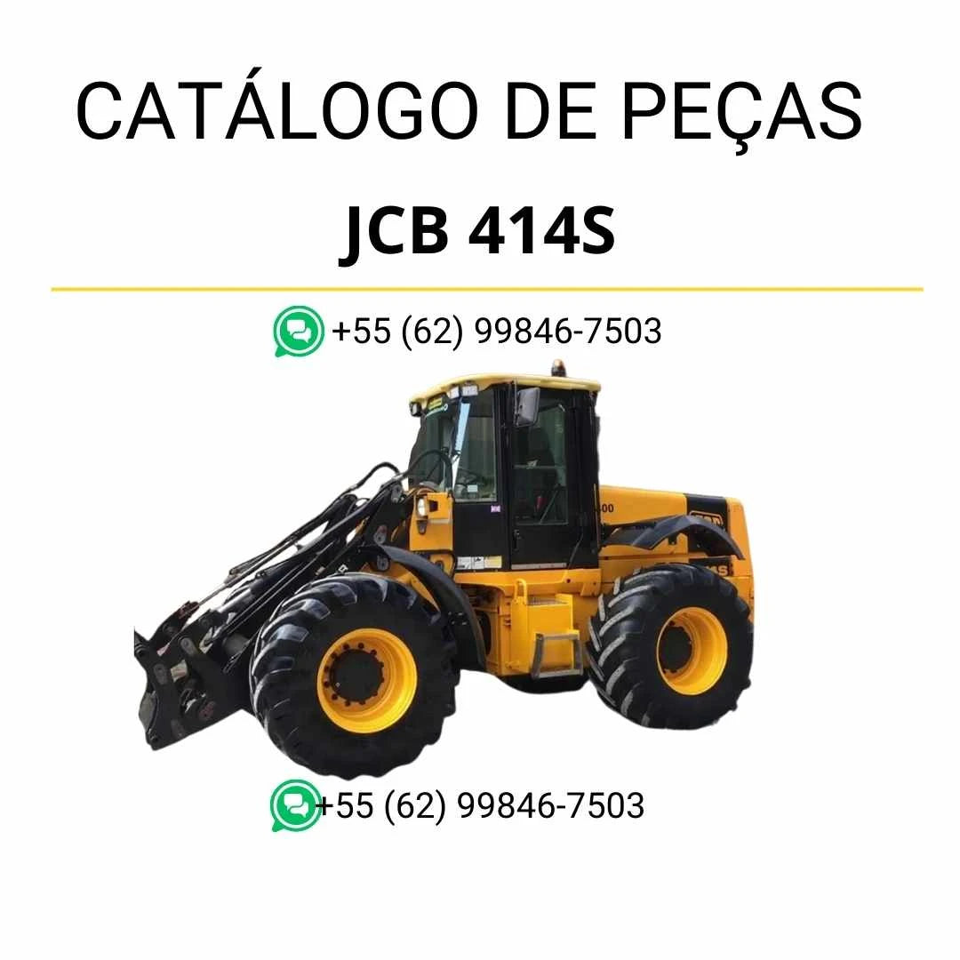 Catálogo de peças JCB 414S em PDF com ilustrações técnicas e identificação detalhada dos componentes do carregador de rodas