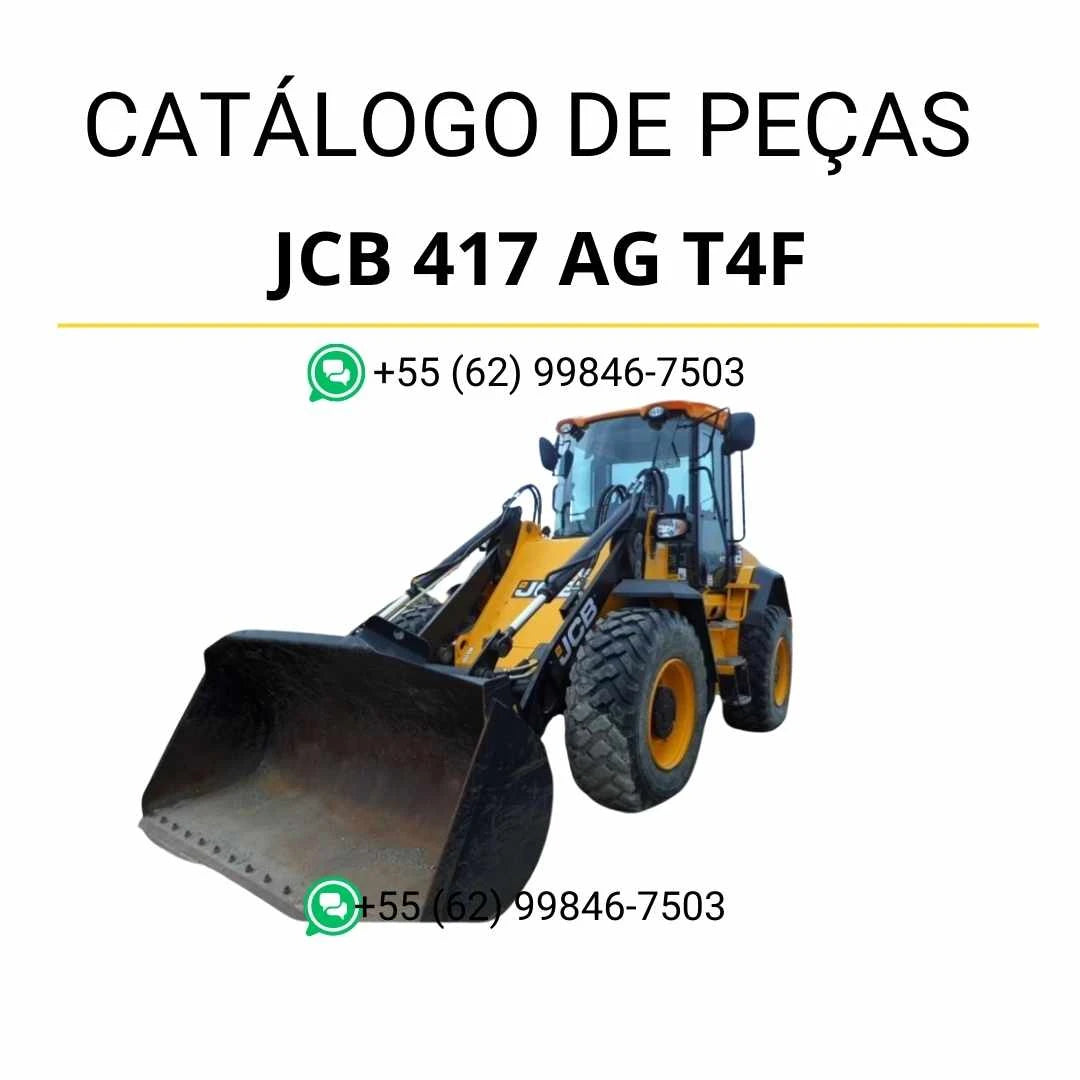 Catálogo de peças JCB 417 AG T4F em PDF com vistas técnicas, componentes originais e detalhes completos do carregador de rodas