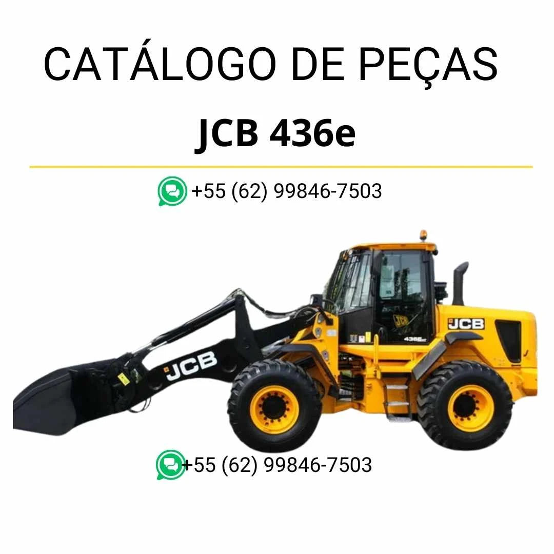 Catálogo de peças JCB 436E em PDF, com lista completa de componentes e ilustrações técnicas do carregador de rodas