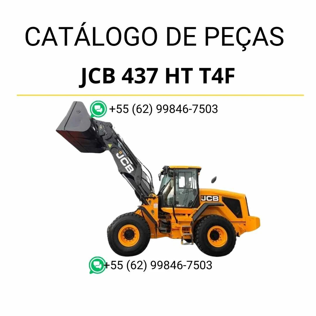 Catálogo de peças JCB 437 HT T4F em PDF com ilustrações técnicas e identificação completa dos componentes do carregador de rodas