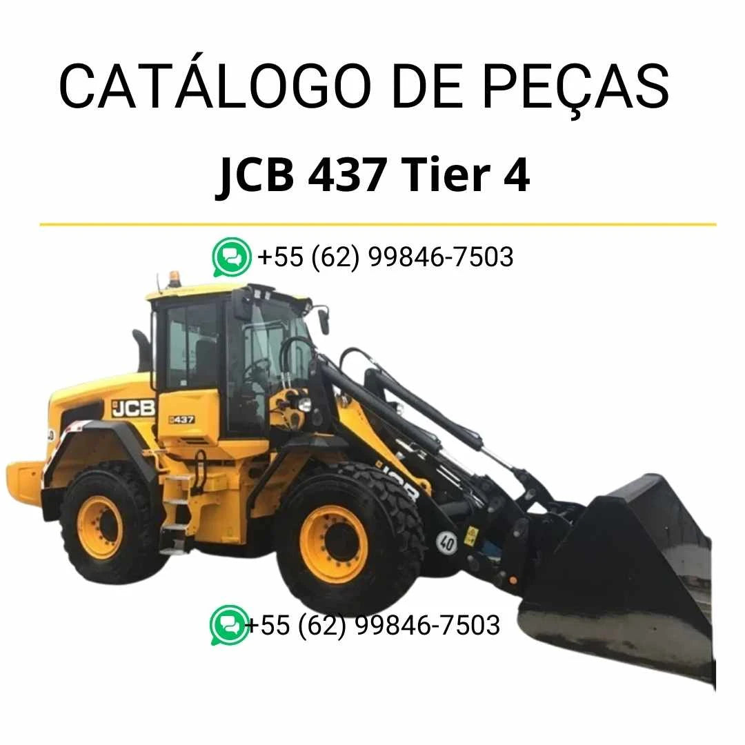 Catálogo de peças JCB 437 Tier 4 em PDF, com ilustrações técnicas e lista completa de componentes do carregador de rodas