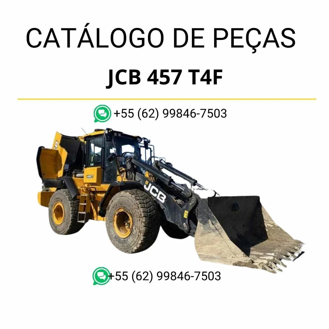 Catálogo de peças JCB 457 T4F em PDF com ilustrações técnicas e lista completa de componentes do carregador de rodas
