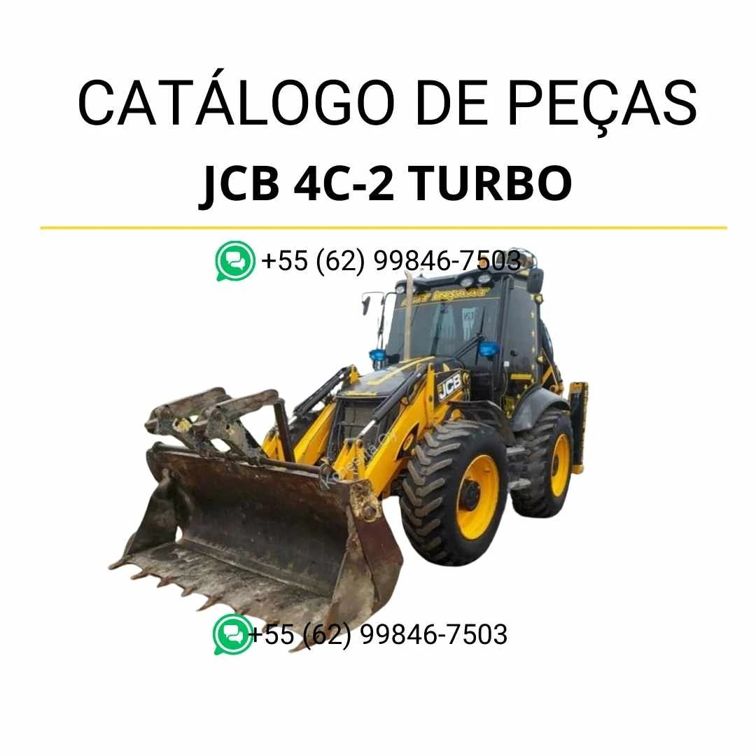 Catálogo de peças JCB 4C-2 Turbo em PDF com ilustrações técnicas e identificação completa dos conjuntos da retroescavadora