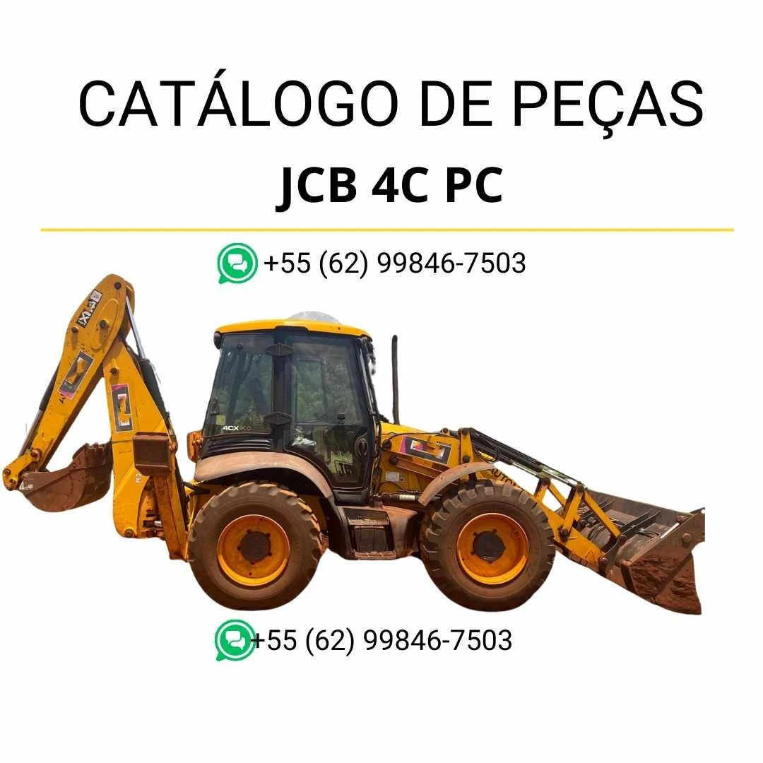 Catálogo de peças JCB 4C PC em PDF com lista de componentes originais e ilustrações técnicas da retroescavadora