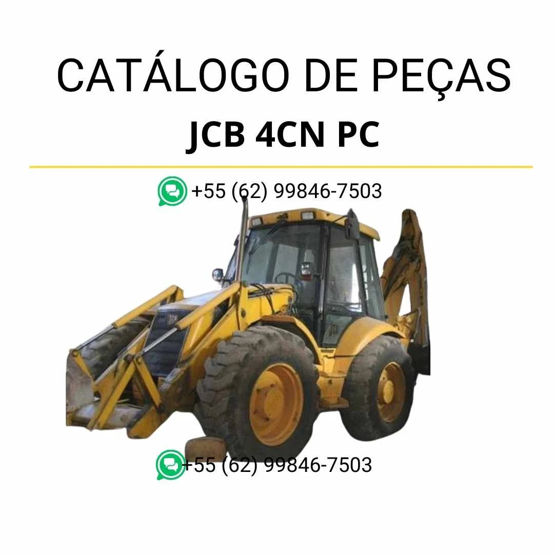 Catálogo de peças JCB 4CN PC em PDF com ilustrações técnicas detalhadas e identificação completa dos componentes da retroescavadora