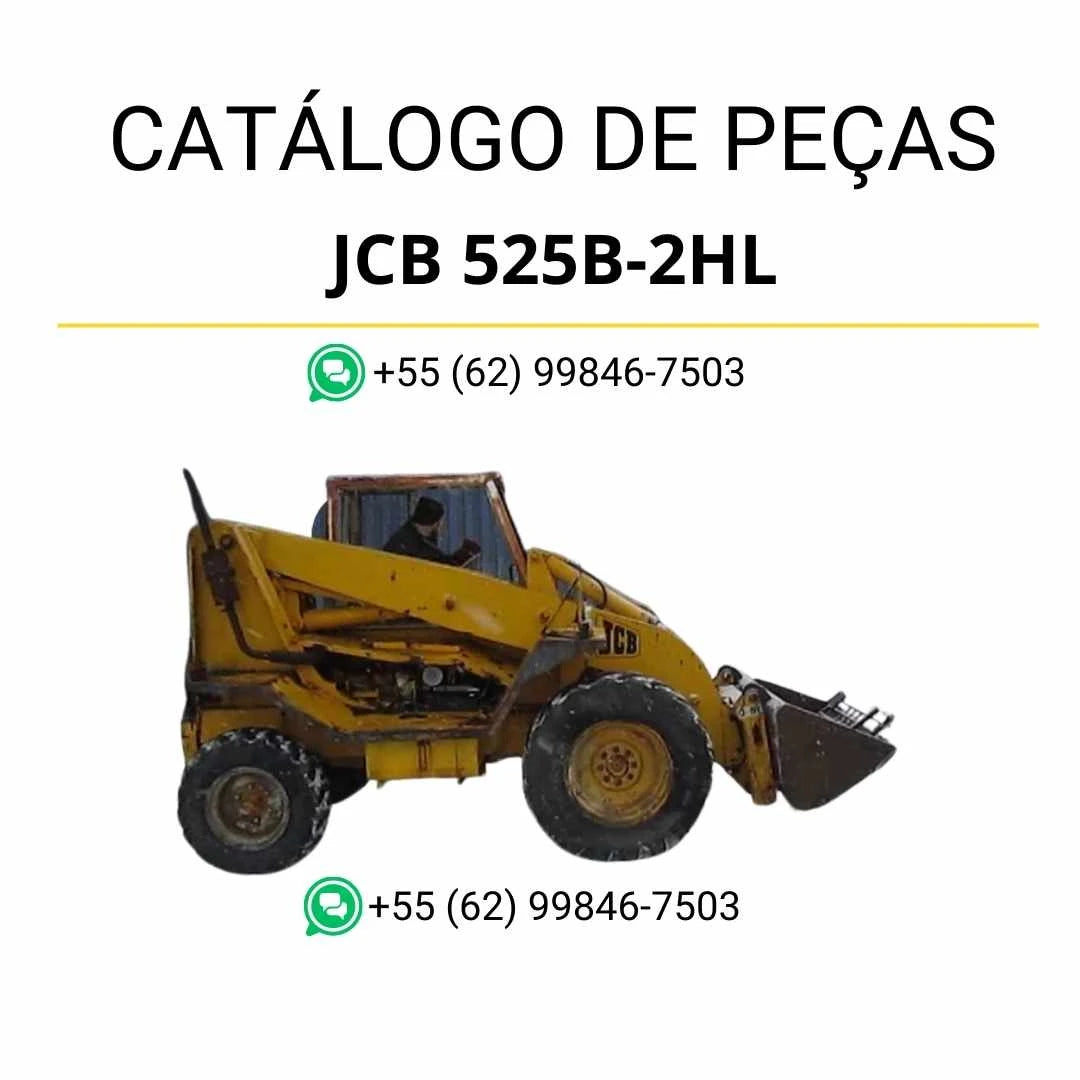 Catálogo de peças JCB 525B-2HL para manipuladores telescópicos em PDF, com ilustrações técnicas detalhadas e identificação completa dos componentes