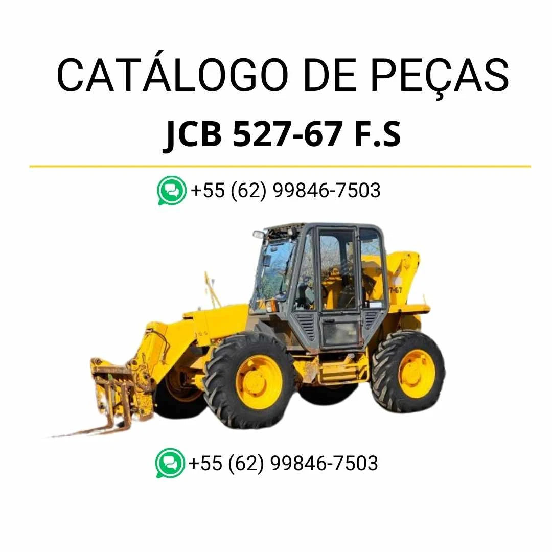Catálogo de peças JCB 527-67 F.S em PDF para manipuladores telescópicos, com ilustrações técnicas e identificação detalhada dos componentes