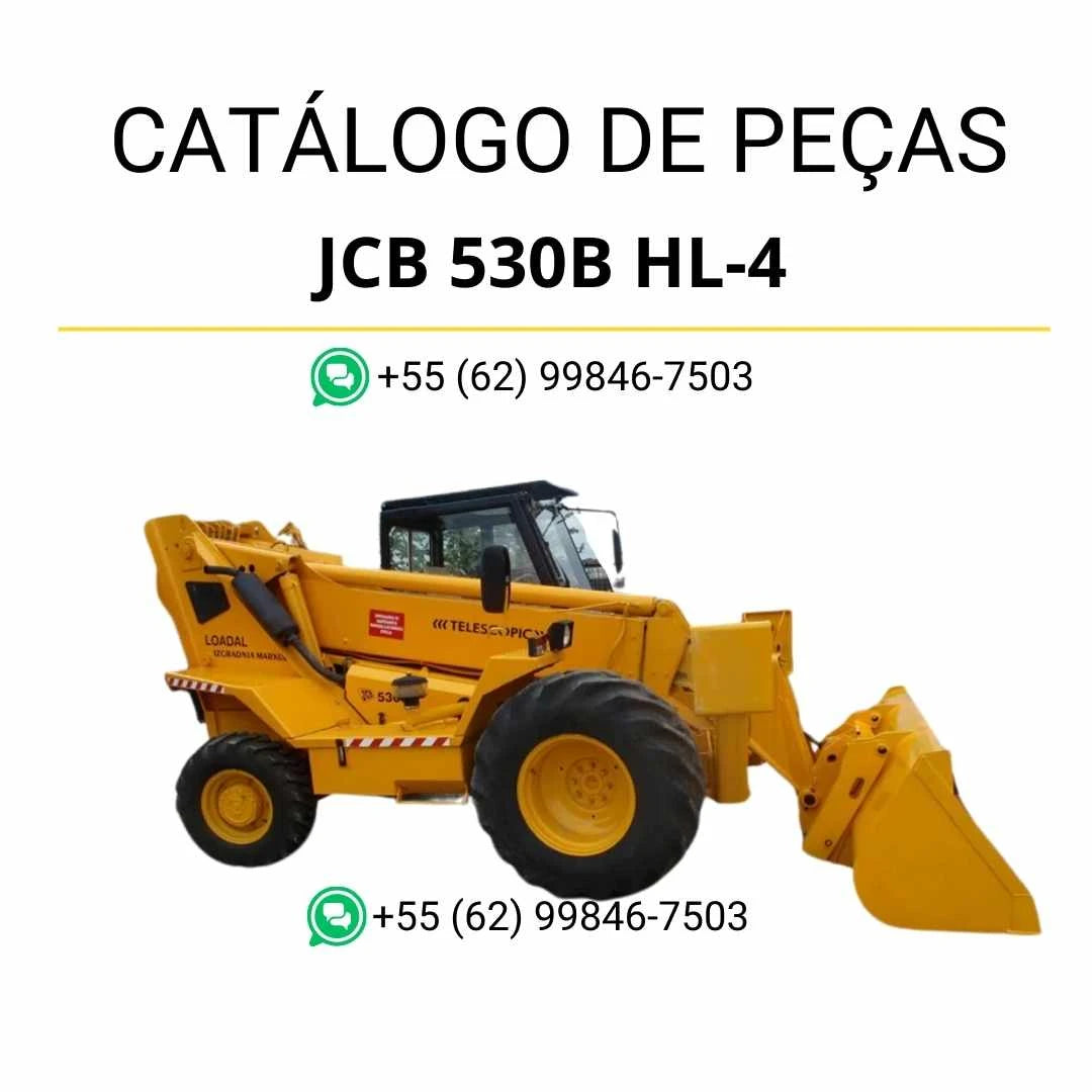 Catálogo de peças JCB 530B HL-4 Loadall para manipuladores telescópicos em PDF, com ilustrações técnicas detalhadas e identificação completa dos componentes