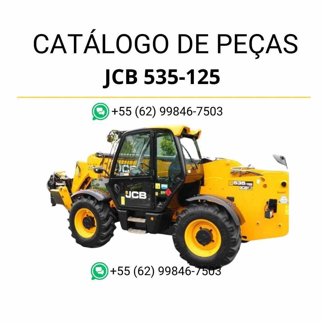 Catálogo de peças JCB 535-125 em PDF com diagramas detalhados, identificação de componentes e estrutura completa do manipulador telescópico