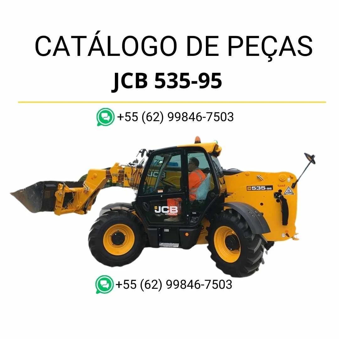 Catálogo de peças JCB 535-95 em PDF com ilustrações técnicas e lista completa de componentes do manipulador telescópico