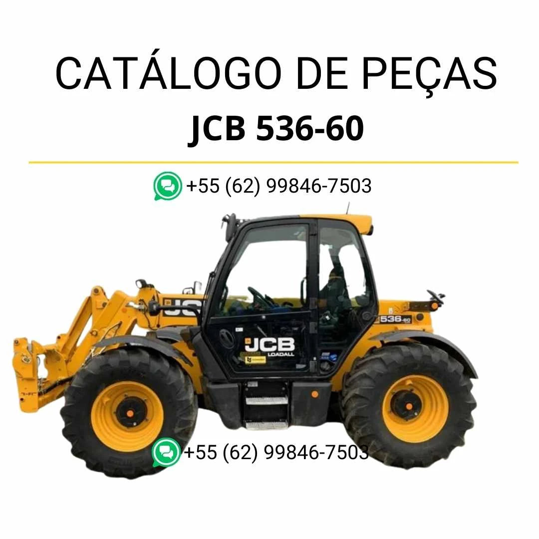 Catálogo de peças JCB 536-60 em PDF para manipuladores telescópicos, com detalhamento técnico e identificação precisa dos componentes