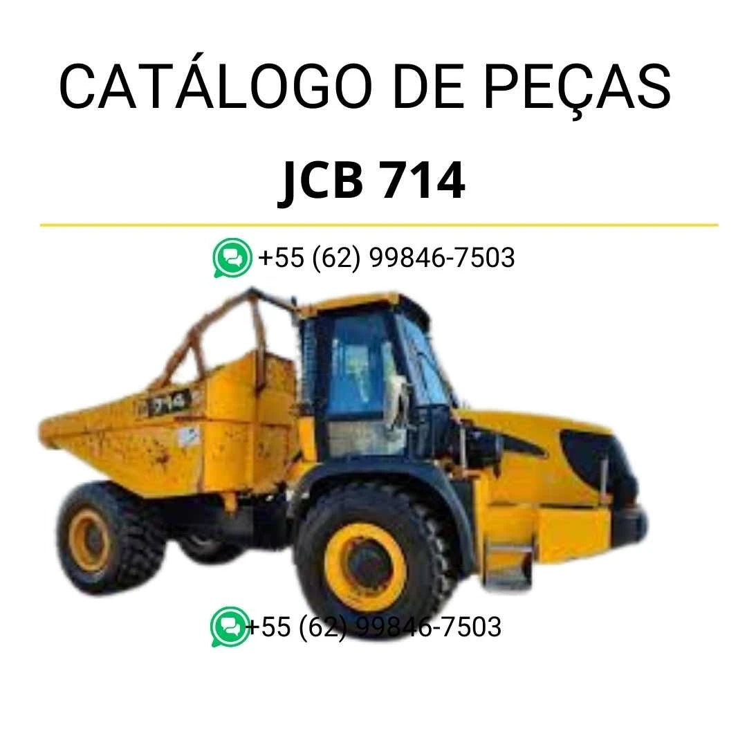 Catálogo de peças JCB 714 para máquinas militares em PDF, com ilustrações técnicas e identificação detalhada dos componentes originais