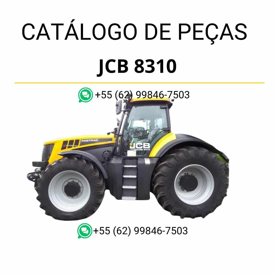 Catálogo de peças JCB 8310 Fastrac em PDF com ilustrações técnicas detalhadas e identificação completa dos componentes originais