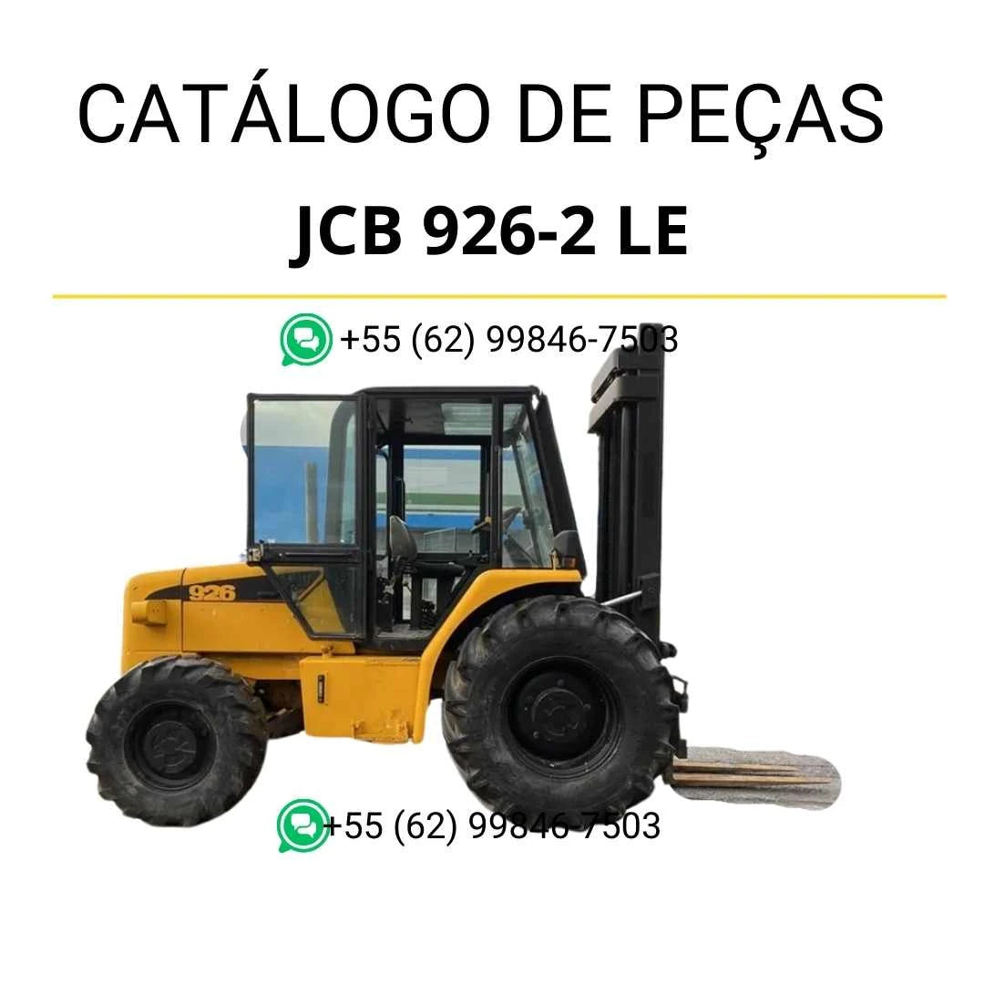 Catálogo de peças JCB 926-2 LE em PDF, trazendo identificação detalhada de componentes e ilustrações técnicas da empilhadeira.