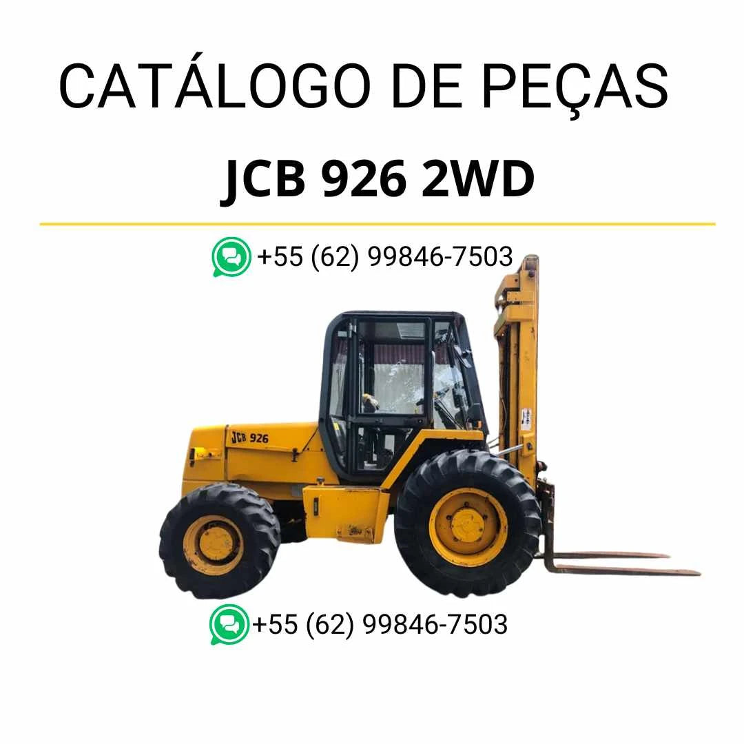 Catálogo de peças JCB 926 2WD em PDF, trazendo ilustrações técnicas e a lista completa de componentes da empilhadeira.