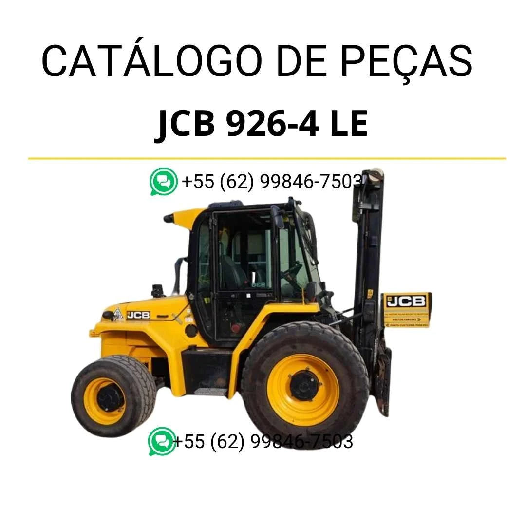 Catálogo de peças JCB 926-4 LE em PDF, com ilustrações técnicas e identificação completa dos componentes da empilhadeira.
