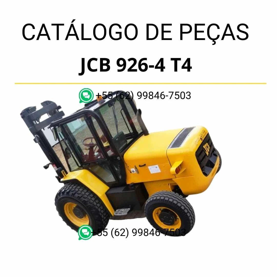 Catálogo de peças JCB 926-4 T4 em PDF, com diagramas detalhados e identificação técnica completa da empilhadeira.