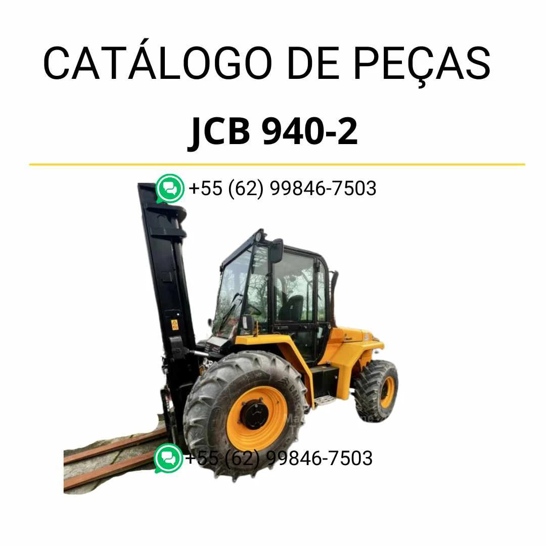 Catálogo de peças JCB 940-2 em PDF, com diagramas completos e identificação detalhada dos componentes da empilhadeira.