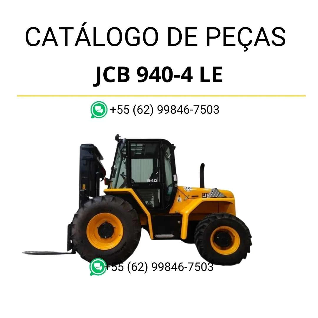 Catálogo de peças JCB 940-4 LE em PDF, com diagramas detalhados e identificação completa dos componentes da empilhadeira.