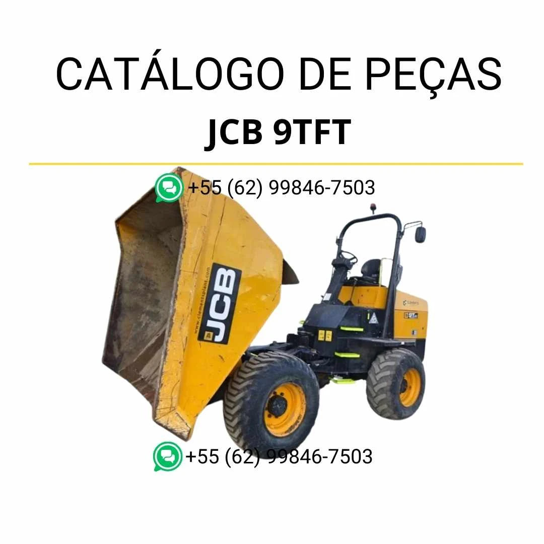 Catálogo de peças JCB 9TFT Site Dumper em PDF, com ilustrações técnicas detalhadas e identificação completa de componentes originais