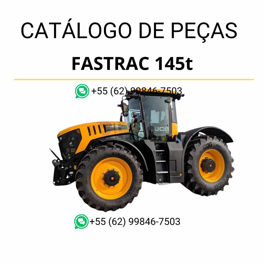 Catálogo de peças JCB Fastrac 145t em PDF com ilustrações técnicas e identificação detalhada de todos os componentes originais