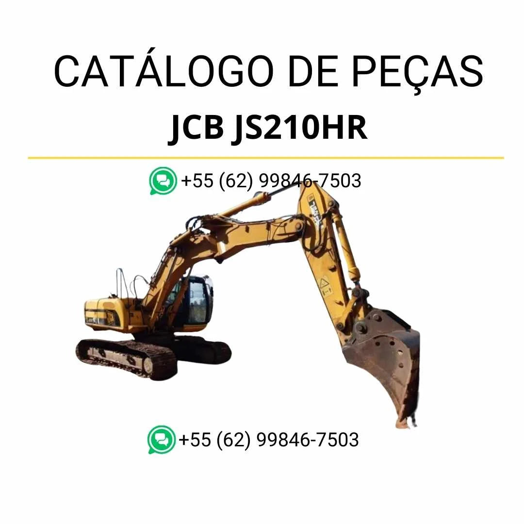 Catálogo de peças JCB JS210HR em PDF para escavadeira, com ilustrações técnicas detalhadas e identificação completa dos componentes originais