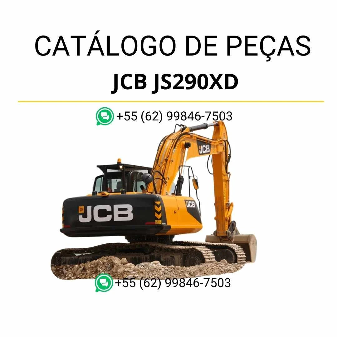 Catálogo de peças JCB JS290XD em PDF para escavadeira, com ilustrações técnicas detalhadas e identificação completa dos componentes originais
