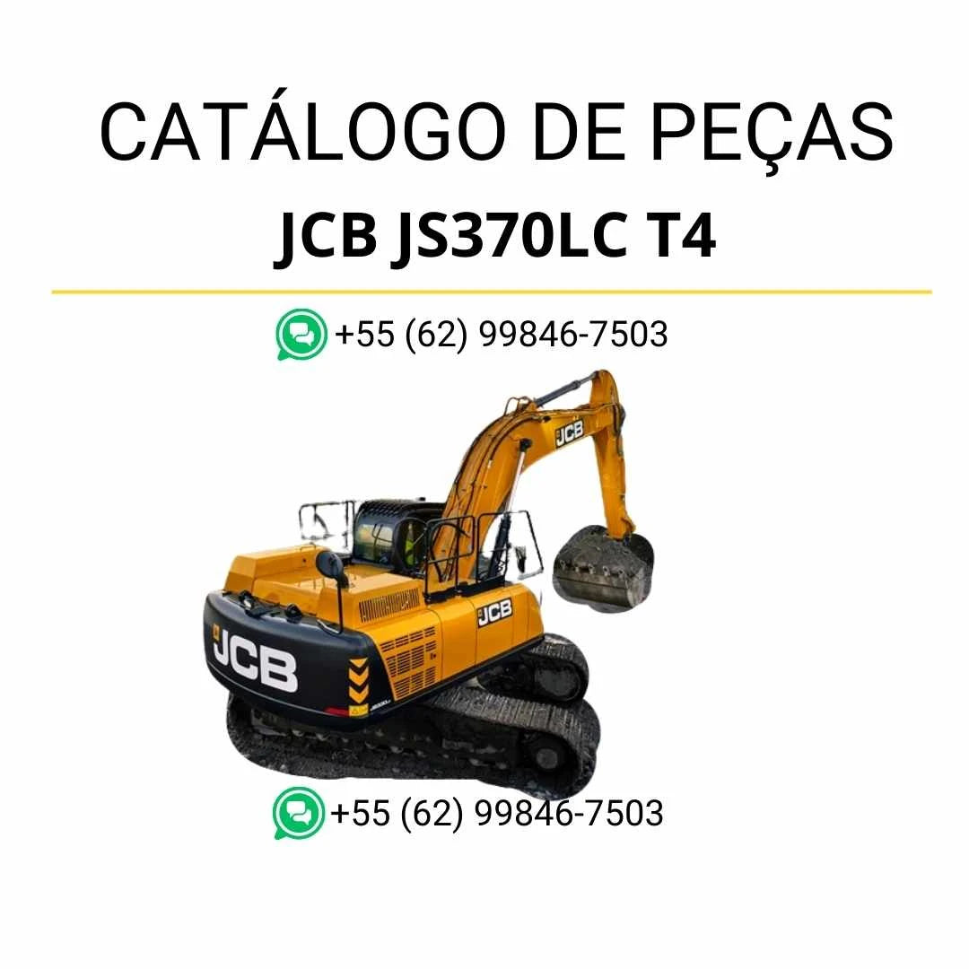 Catálogo de peças JCB JS370LC T4 em PDF com desenhos técnicos e lista completa de componentes da escavadeira