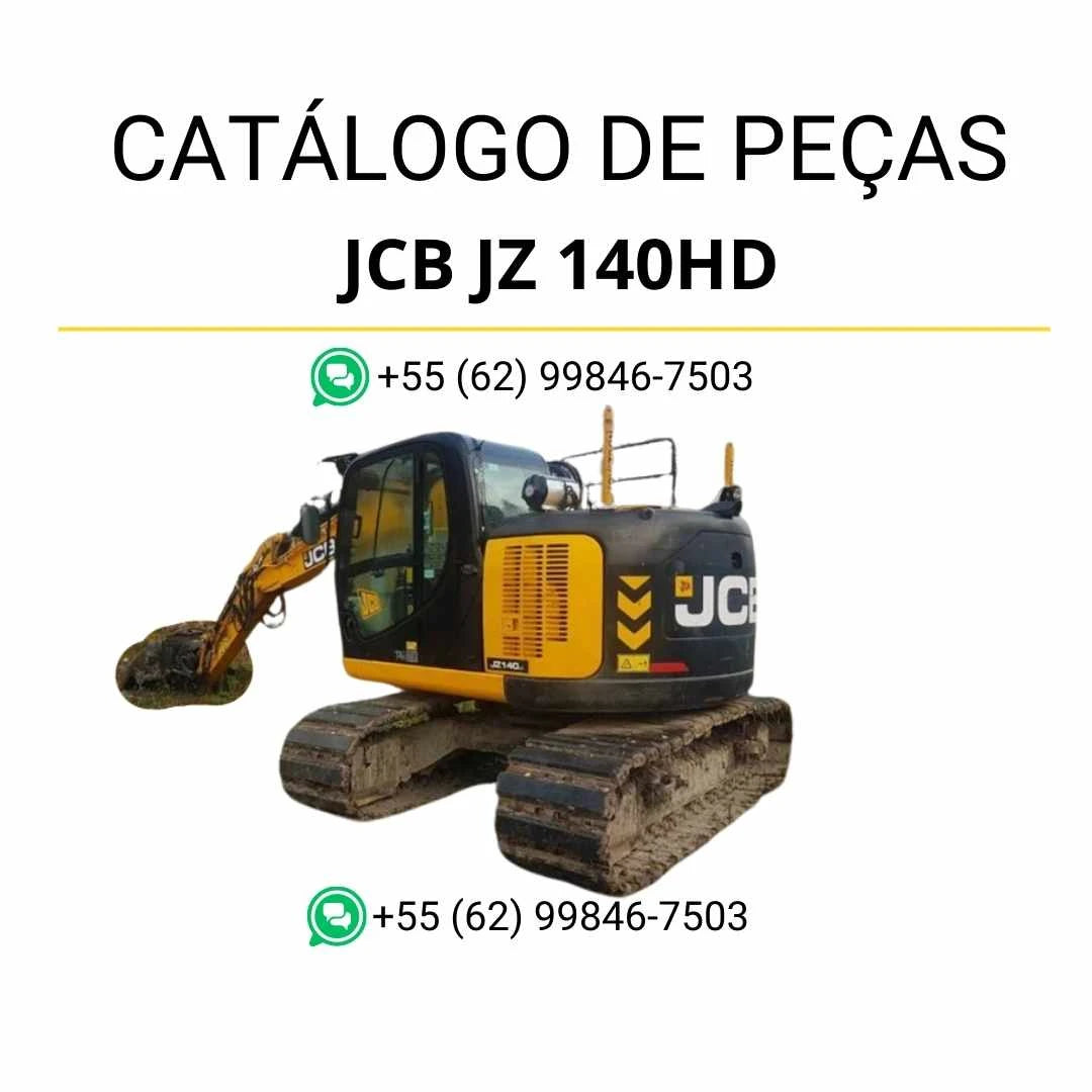 Catálogo de peças JCB JZ140HD em PDF com diagramas completos e identificação dos componentes da escavadeira