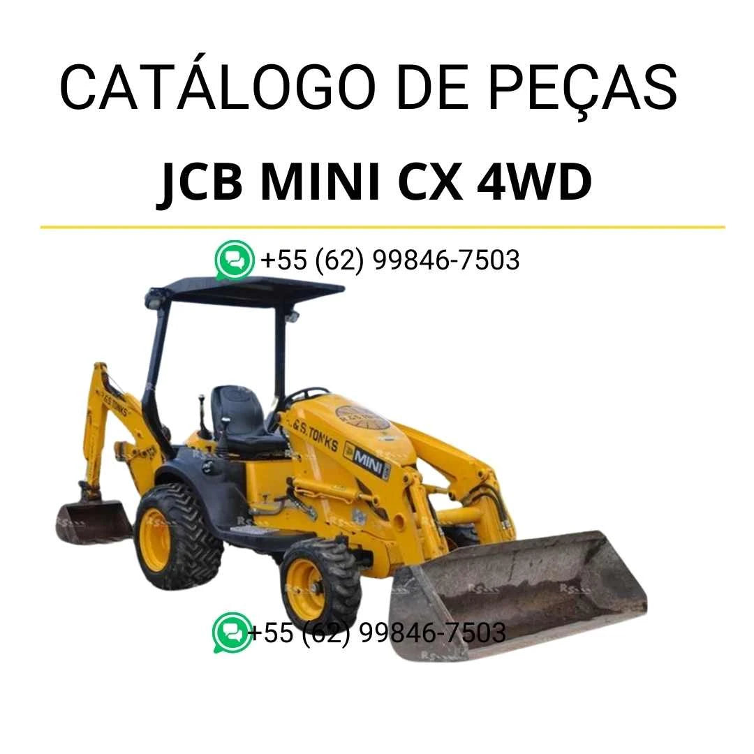 Catálogo de peças JCB Mini CX 4WD para mini retroescavadeira em PDF, com vistas explodidas e identificação completa dos componentes originais
