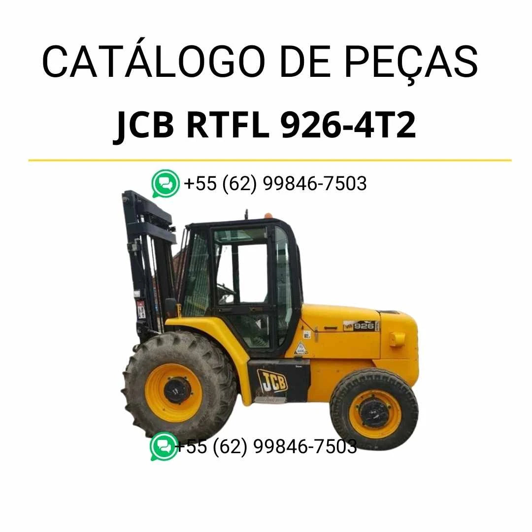 Catálogo de peças JCB RTFL 926-4T2 em PDF, com diagramas técnicos completos e identificação detalhada dos componentes da empilhadeira.