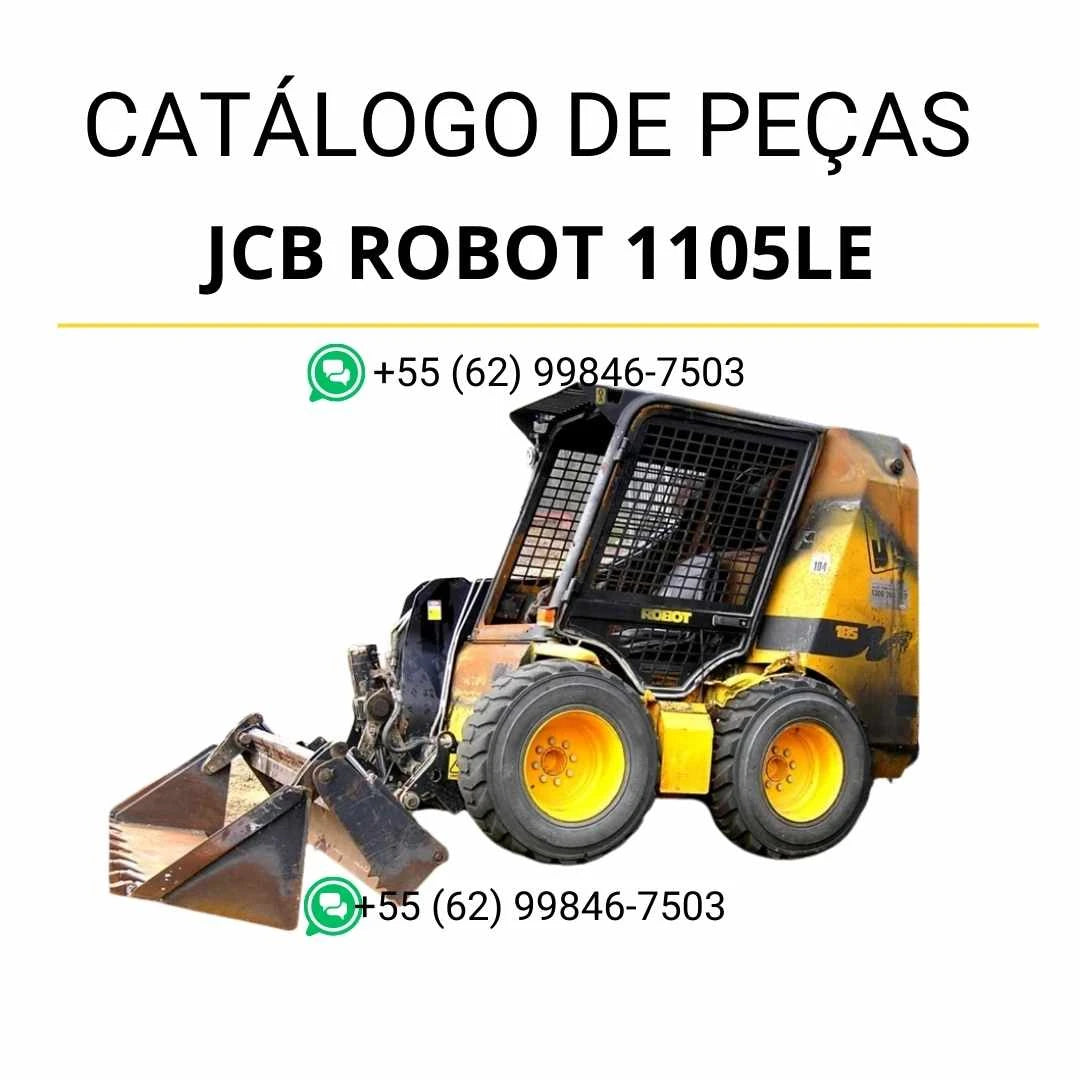 Catálogo de peças JCB Robot 1105LE em PDF, com identificação de componentes, vistas técnicas e diagramas completos da skid steer loader.